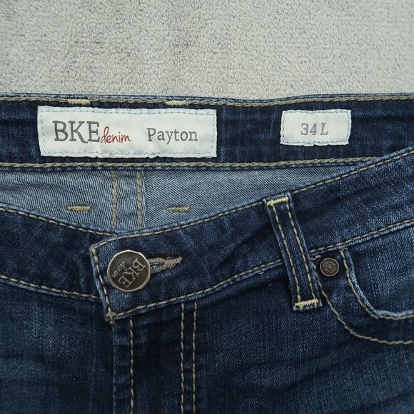 BKE Jeans Women's Size 34L Blue Mid-Rise Payton Straight Denim 32.5" Inseam - Picture 10 of 16